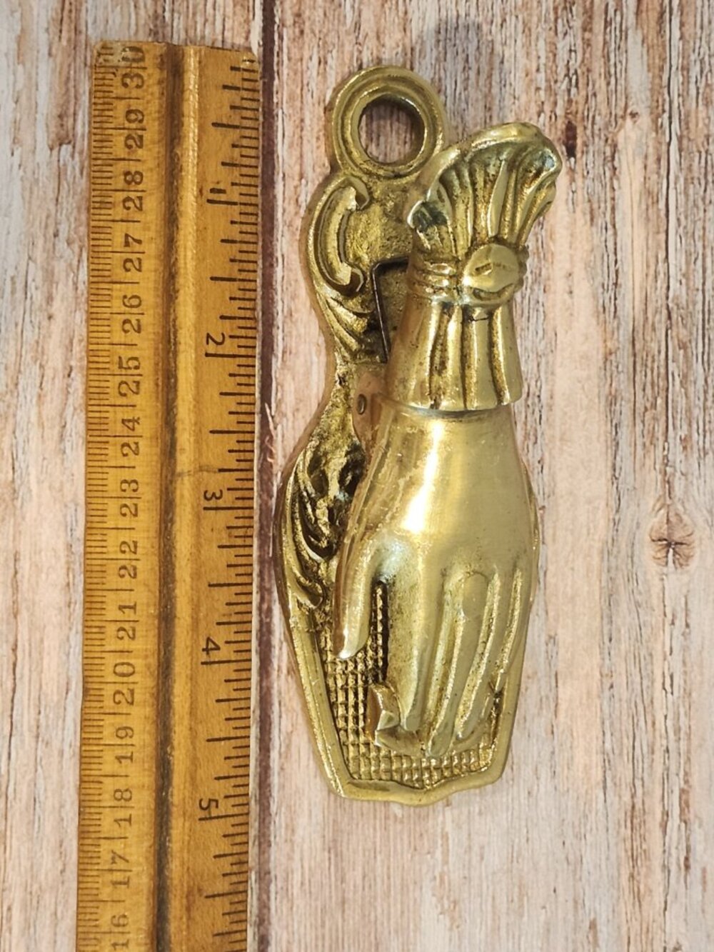 Vintage~Brass~Victorian Lady’s Hand~Paper Clip–Letter Holder~5"~Japan